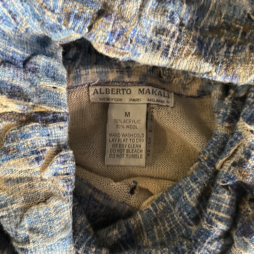 Like New Alberto Makali Cowl Neck Wool Dress Shirt Sz M - Picture 5 of 5